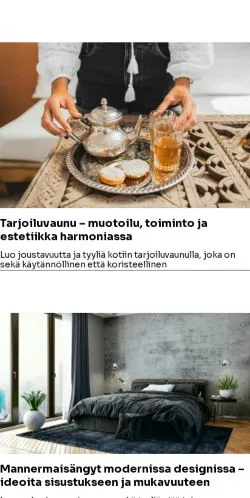 スポンサード記事向けのフィンランドメディア、huvilanopas.fiのサイトプレビュー