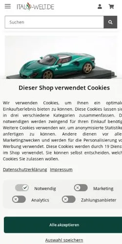 Anteprima del sito Italo-Welt, media di Germania per articoli sponsorizzati