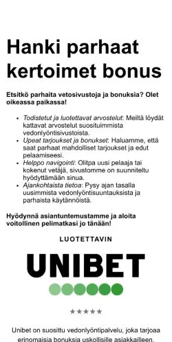 Anteprima del sito kertoimetsuosikit.fi, media di Finlandia per articoli sponsorizzati