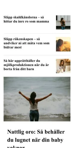 Anteprima del sito mammasmirakel.se, media di Svezia per articoli sponsorizzati