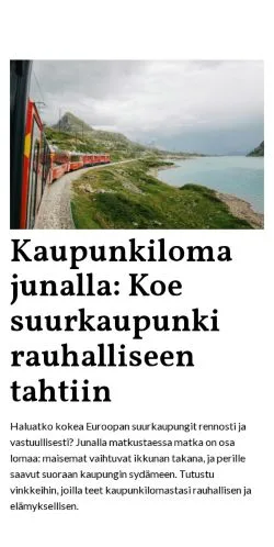 Anteprima del sito matkaoppaat.fi, media di Finlandia per articoli sponsorizzati