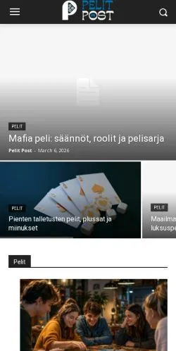 Pré-visualização do site Pelit Post, meio de Finlândia para artigos patrocinados