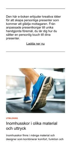 Anteprima del sito presentscout.se, media di Svezia per articoli sponsorizzati