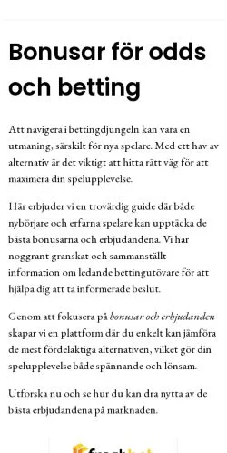 Anteprima del sito spelbonuskod.se, media di Svezia per articoli sponsorizzati