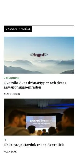 Anteprima del sito teknikfolket.se, media di Svezia per articoli sponsorizzati