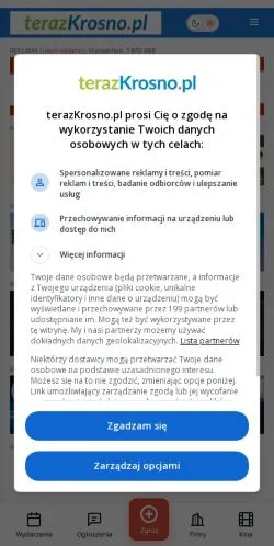 Podgląd witryny Teraz Krosno, medium z kraju Polska do artykułów sponsorowanych