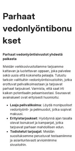 Podgląd witryny viikonpeli.fi, medium z kraju Finlandia do artykułów sponsorowanych