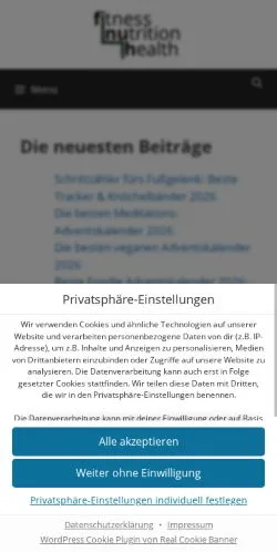 Vista previa del sitio Fiinuh, medio de Alemania para artículos patrocinados