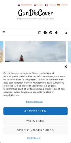 Anteprima del sito GunDisCover, media di Belgio per articoli sponsorizzati