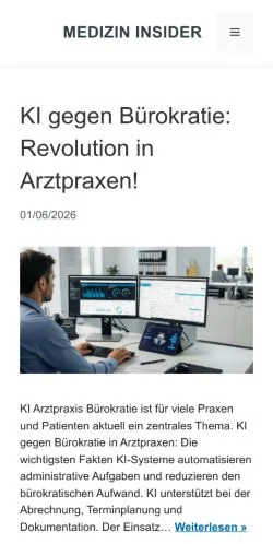 Anteprima del sito Medizin Insider, media di Germania per articoli sponsorizzati