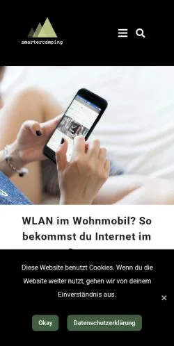 Podgląd witryny Smartercamping, medium z kraju Niemcy do artykułów sponsorowanych
