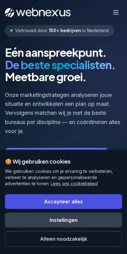 Preview of the Webnexus website, a media outlet in Netherlands for sponsored articles