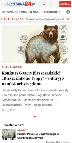 Anteprima del sito Gazeta Bieszczadzka, media di Polonia per articoli sponsorizzati