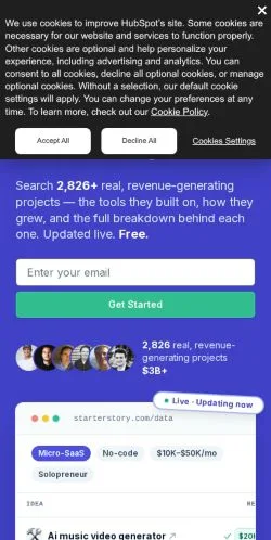 Podgląd witryny Starter Story, medium z kraju Stany Zjednoczone do artykułów sponsorowanych
