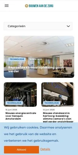 Podgląd witryny Bouwen Aan De Zorg, medium z kraju Holandia do artykułów sponsorowanych