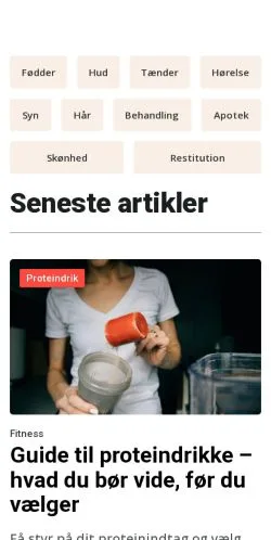 Anteprima del sito dagligsundhed.dk, media di Danimarca per articoli sponsorizzati