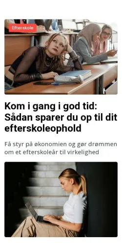 Anteprima del sito efterskoleoversigten.dk, media di Danimarca per articoli sponsorizzati