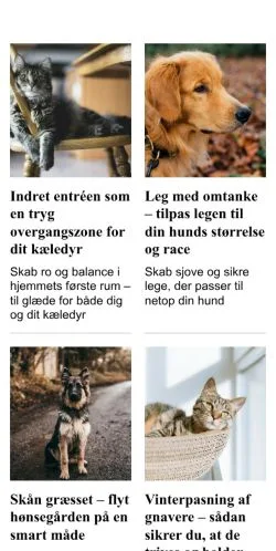 Anteprima del sito elskerdyrene.dk, media di Danimarca per articoli sponsorizzati