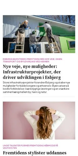 Podgląd witryny esbjergportalen.dk, medium z kraju Dania do artykułów sponsorowanych