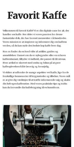 Podgląd witryny favoritkaffe.dk, medium z kraju Dania do artykułów sponsorowanych