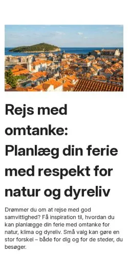 Anteprima del sito feriehoteller.dk, media di Danimarca per articoli sponsorizzati