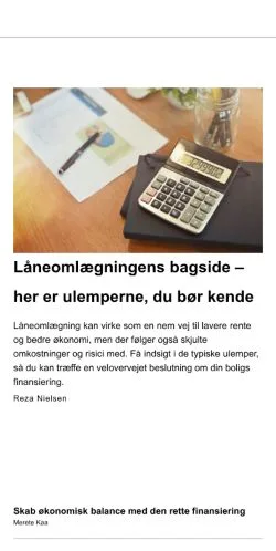 Aperçu du site flerekreditter.dk, média de Danemark pour articles sponsorisés