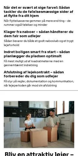 스폰서 기사용 덴마크 매체 hjemmeportalen.dk 사이트 미리보기