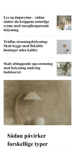 Anteprima del sito jereslamper.dk, media di Danimarca per articoli sponsorizzati