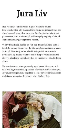 Pré-visualização do site juraliv.dk, meio de Dinamarca para artigos patrocinados