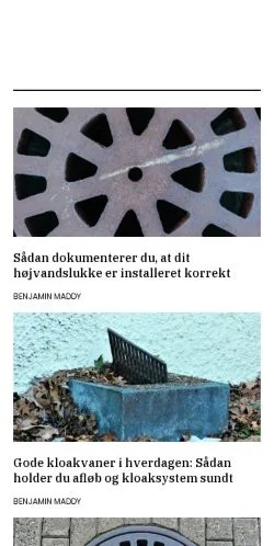 Anteprima del sito kloakcentralen.dk, media di Danimarca per articoli sponsorizzati