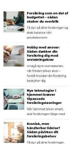 Anteprima del sito kunforsikring.dk, media di Danimarca per articoli sponsorizzati