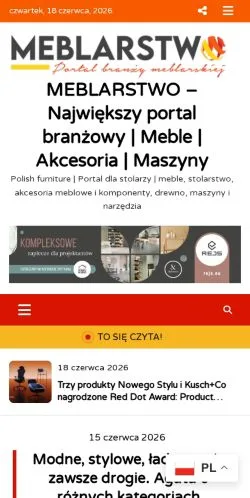 Anteprima del sito Meblarstwo, media di Polonia per articoli sponsorizzati