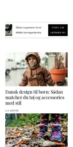 Pré-visualização do site ministyle.dk, meio de Dinamarca para artigos patrocinados
