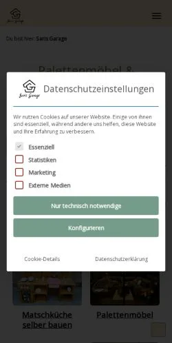 Anteprima del sito Saris Garage, media di Germania per articoli sponsorizzati