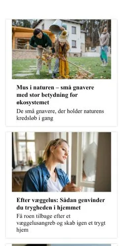 Anteprima del sito skadedyrsforum.dk, media di Danimarca per articoli sponsorizzati