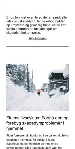 스폰서 기사용 덴마크 매체 skadedyrslinjen.dk 사이트 미리보기