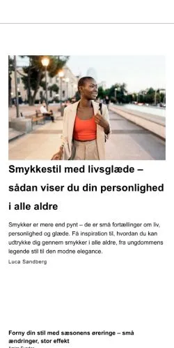 Anteprima del sito smykketips.dk, media di Danimarca per articoli sponsorizzati