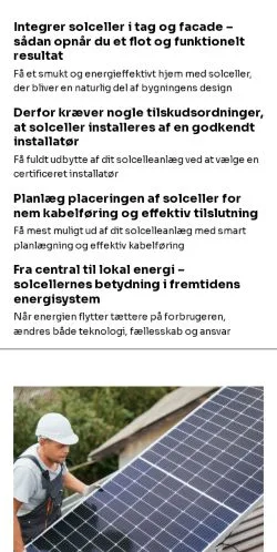 Preview of the solcellenet.dk website, a media outlet in Denmark for sponsored articles
