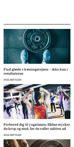 Podgląd witryny sportfitness.dk, medium z kraju Dania do artykułów sponsorowanych