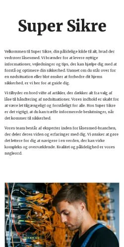 Anteprima del sito supersikre.dk, media di Danimarca per articoli sponsorizzati