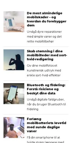 Podgląd witryny telefonerne.dk, medium z kraju Dania do artykułów sponsorowanych