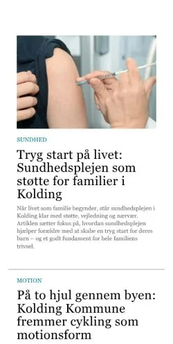 Vorschau der Website tipkolding.dk, Medium aus Dänemark für gesponserte Artikel