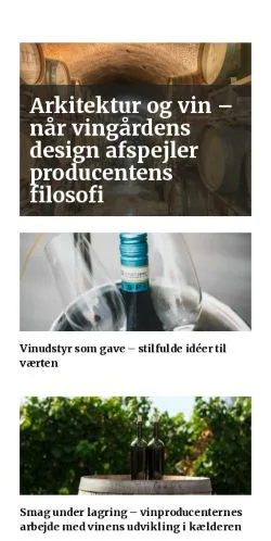 Förhandsvisning av webbplatsen vinmarken.dk, medium i Danmark för sponsrade artiklar