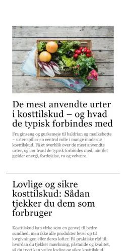 Anteprima del sito vitaminverden.dk, media di Danimarca per articoli sponsorizzati
