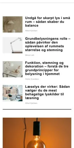 Anteprima del sito voreslamper.dk, media di Danimarca per articoli sponsorizzati