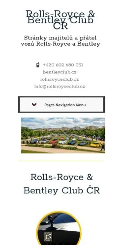 Anteprima del sito Rolls-Royce & Bentley Club ČR, media di Cechia per articoli sponsorizzati