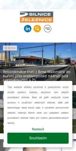 Anteprima del sito Silnice Železnice, media di Cechia per articoli sponsorizzati