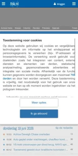Anteprima del sito FOK.nl, media di Paesi Bassi per articoli sponsorizzati