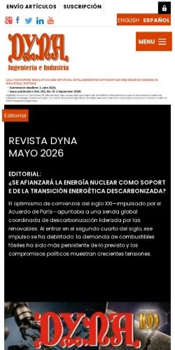 Podgląd witryny Revista DYNA, medium z kraju Hiszpania do artykułów sponsorowanych