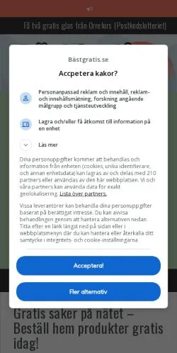 스폰서 기사용 스웨덴 매체 BästGratis 사이트 미리보기